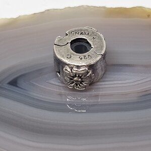 CHAMILIA 925 Sterling Silver LOVING FLOWER HIBISCUS Clip Stopper Charm